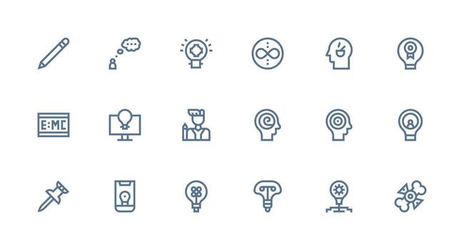 Concept Icon Collection with 18 Strong Stroke Line Designs Web and App Icon Pack Collection vector