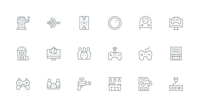 18 Minimal Line Icons for Arcade Graphics Glyph Icon Series vector