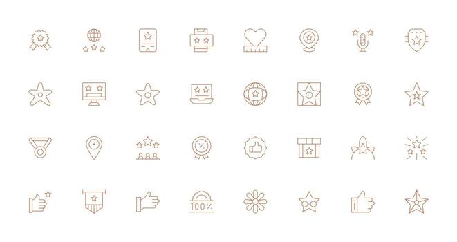Excellent Visual Pack containing 32 Thin Line Icons Icon Set for Projects vector