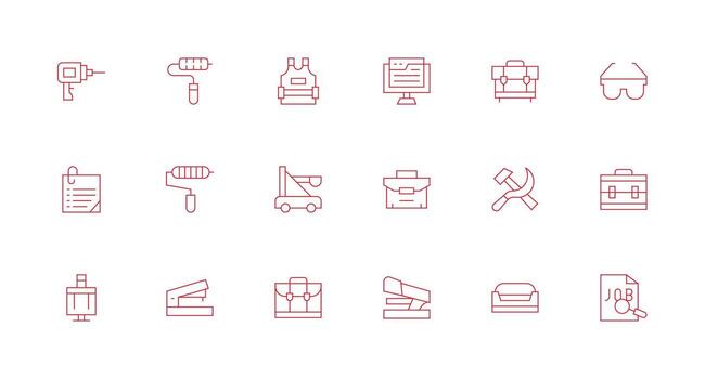 18 Minimal Line Vectors for Work Theme High-Resolution Icons for Any Platform