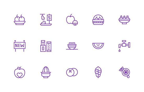 Regular Line Style Fresh Icons with 15 Vectors Professional Icon Pack for Development Work