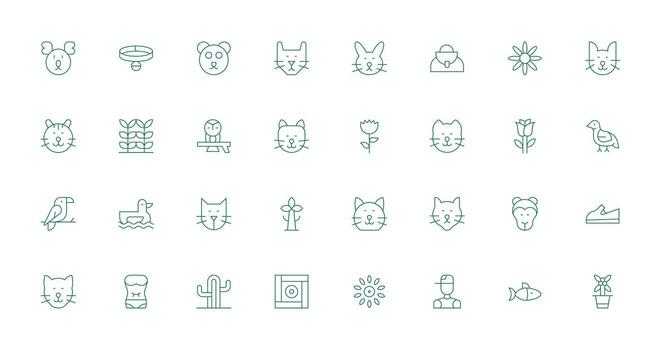 Simple Design Design Icons featuring 32 in Thin Line Style Outline Icon Pack vector