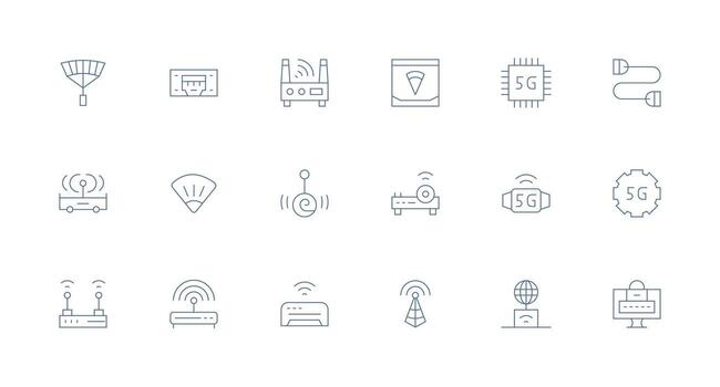 Minimal Line Icons from Modem Set with 18 Vectors Scalable Icons for Cross-Platform Interfaces
