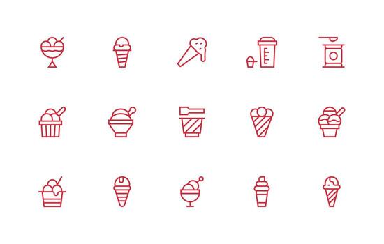 Scoop Visual Pack containing 15 Regular Line Icons Scalable Icons for All Themes vector