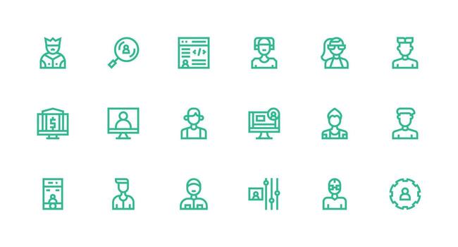 Account Management Set with 18 Strong Stroke Line Icons Multi-Style Icon Collection vector