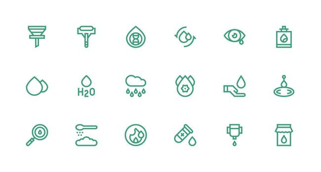 18 Strong Stroke Line Icons for Droplet Graphics Display Icon Pack vector