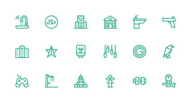 Strong Stroke Line Style Modern Design Icons with 18 Vectors Scalable Icons for All Themes