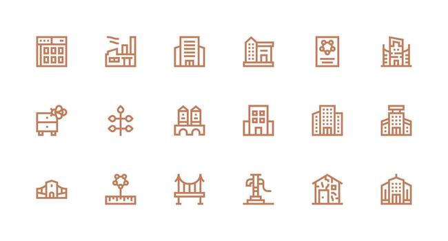 Strong Stroke Line Icons from Structure Set with 18 Vectors Digital Product Icons for Fast Delivery