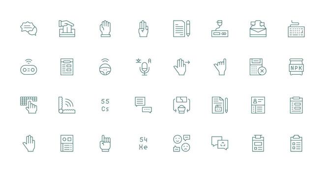 Input Icon Collection with 32 Thin Line Designs Clean Icon Set Icon Pack for UI Projects vector