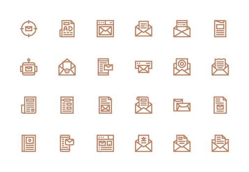 24 Thick Line Line Style Icons from Newsletter Collection Multi-Purpose Icon Set vector