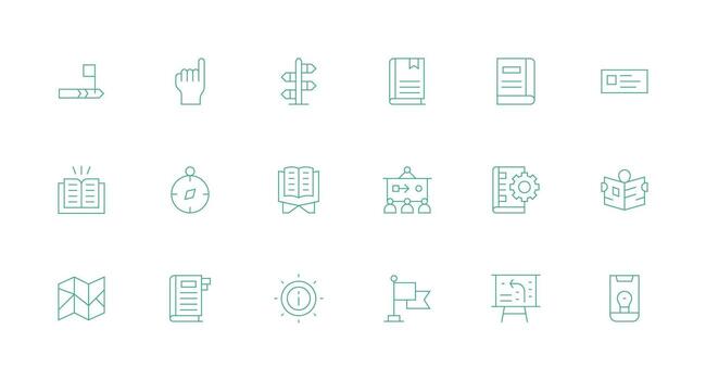 Minimal Line Style Guide Icons with 18 Vectors Basic Icon Series