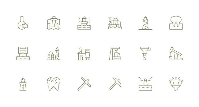 18 íconos para extracción en mínimo línea formato píxel Perfecto icono conjunto vector