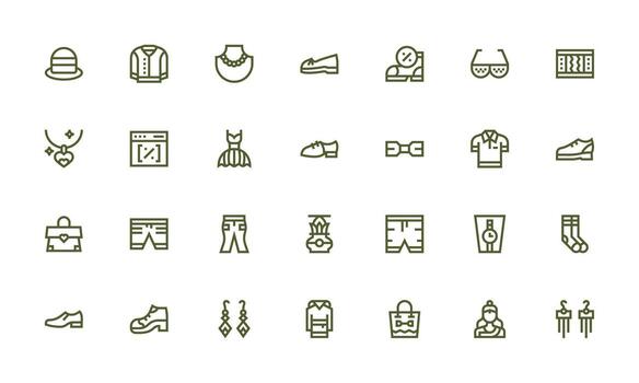 estilo visual paquete conteniendo 28 negrita línea íconos bien estructurado íconos para creativo utilizar vector