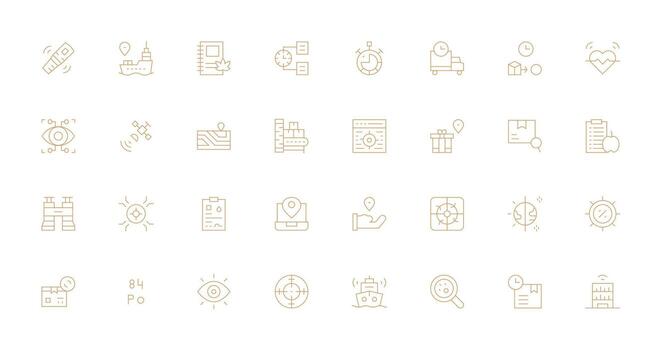 Thin Line Style Tracking Icons with 32 Vectors App Icon Pack