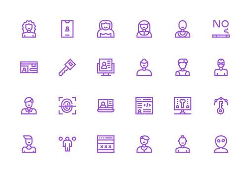 Thick Line Line Icons from Login Set with 24 Vectors Modern Icon Set