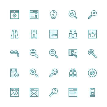 25 Medium Stroke Outline Vectors for Search Theme Core Icon Collection for Daily Tasks