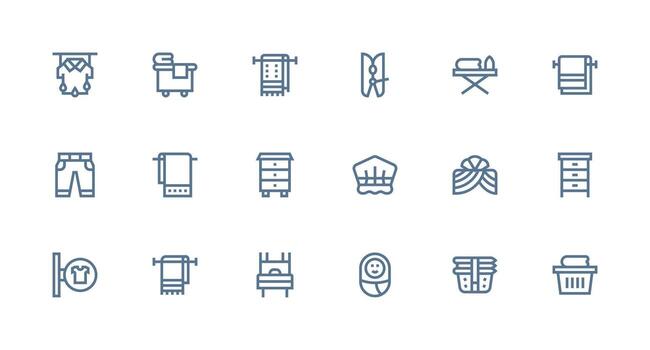 Strong Stroke Line Style Linen Icons with 18 Vectors All Device Compatible Icon Set