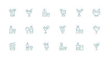 Minimal Line Style Barware Icons with 18 Vectors Standard Icon Pack