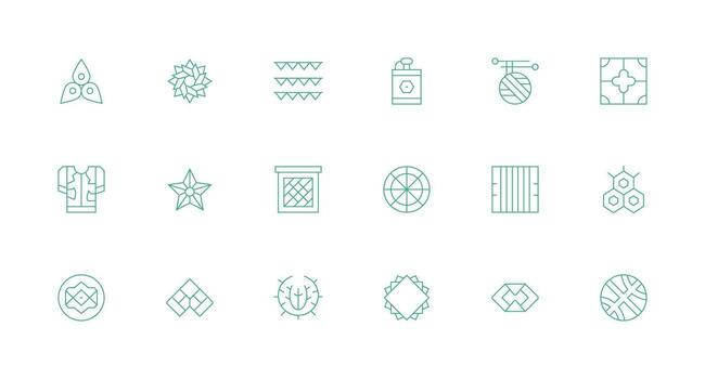 Minimal Line Style Patterned Icons with 18 Vectors Smart Icon Collection