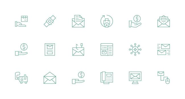 18 Minimal Line Vectors for Receive Theme Minimal Icon Set for Interface Projects