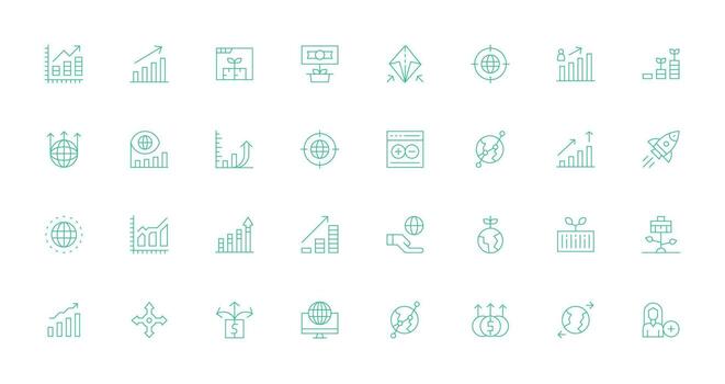 Expansion including 32 Thin Line Illustrations Interface Icons for Daily Use vector