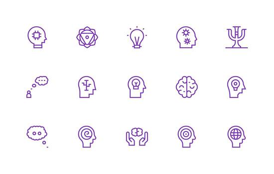 Regular Line Icons from Mind Set with 15 Vectors Multi-Purpose Icon Set