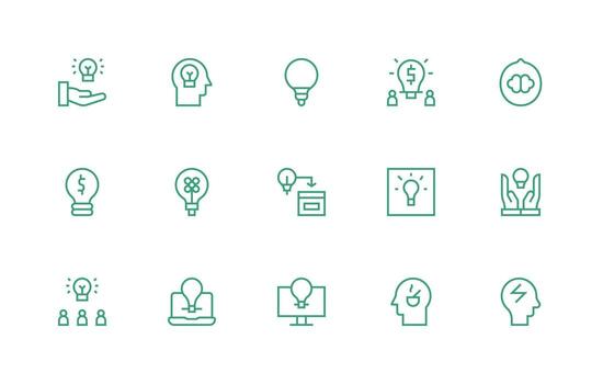 15 Regular Line Designs for Idea Icons Interface Icon Collection vector