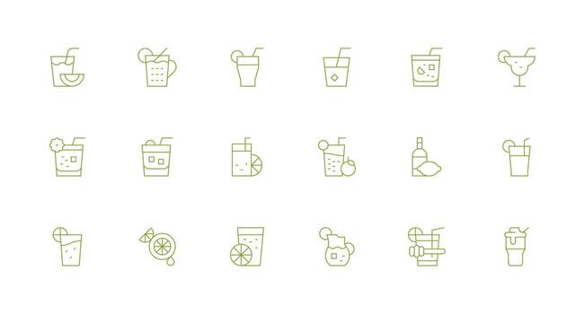 18 Minimal Line Designs for Lemonade Icons Essential Icons for Rapid UI Building vector
