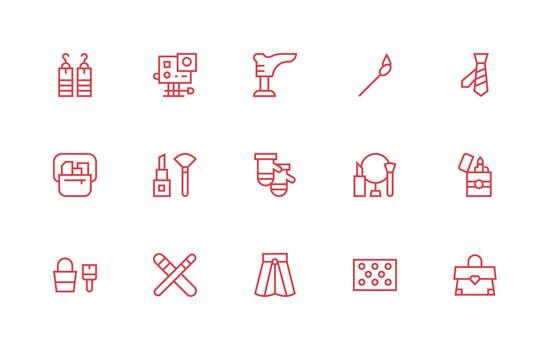 15 Regular Line Vectors for Accessories Theme Essential Icons for Rapid UI Building