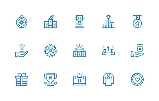 premio incluso 15 regular línea ilustraciones diseño Listo icono conjunto para equipos vector