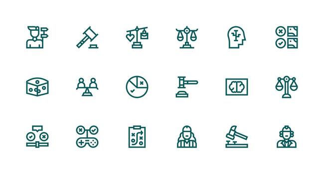 Strong Stroke Line Style Decision Icons with 18 Vectors Web Icon Collection