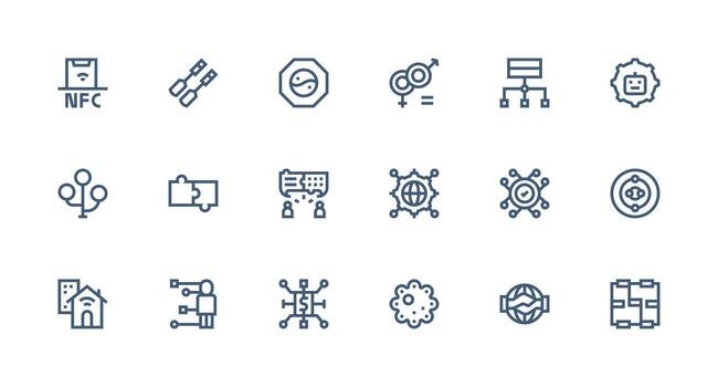 Strong Stroke Line Style Integration Icons with 18 Vectors Quick Access Icons for UI Development