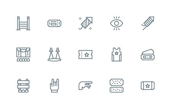 15 Icons for Show in Regular Line Format Flexible Icon System for Web Interfaces vector