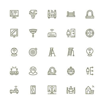 25 Medium Stroke Outline Icons for Access Point Graphics Organized Pack for Project Assets vector