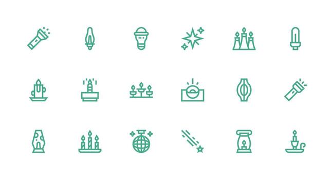 Glow featuring 18 Icons in Strong Stroke Line Design Web Icon Collection vector
