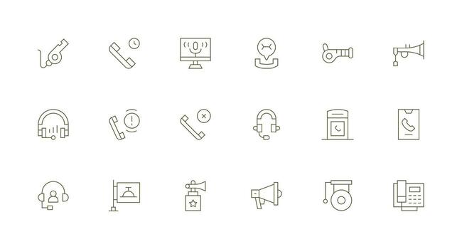 Minimal Line Style Call Icons with 18 Vectors App Icon Pack