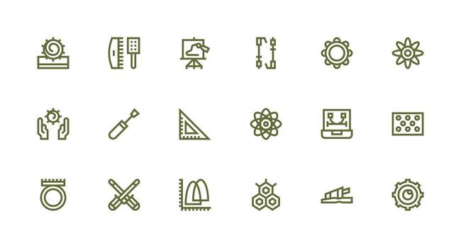 Engineering Set with 18 Strong Stroke Line Icons Neutral Style Icons for Any Project vector