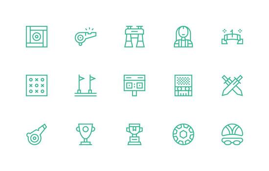 Regular Line Icons from Competition Set with 15 Vectors Minimal Icon Pack