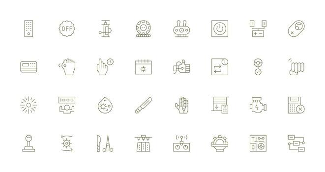 32 Icons for Operation in Thin Line Format Compact Icon Pack vector