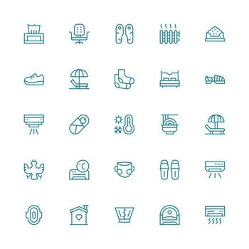 25 Medium Stroke Outline Style Icons from Comfort Collection UI and UX Focused Icon Collection vector