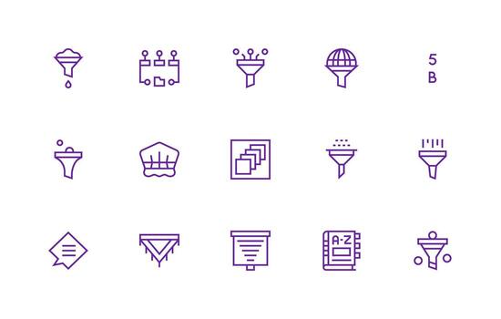 Sorting Set with 15 Regular Line Icons Organized Glyph Icons for Fast Design vector