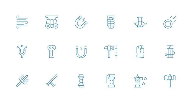 18 Minimal Line Designs for Force Icons Interface Icon Collection for Daily Projects vector