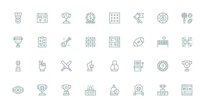32 Thin Line Icons for Win Graphics Multi-Purpose Icon Pack for Templates vector
