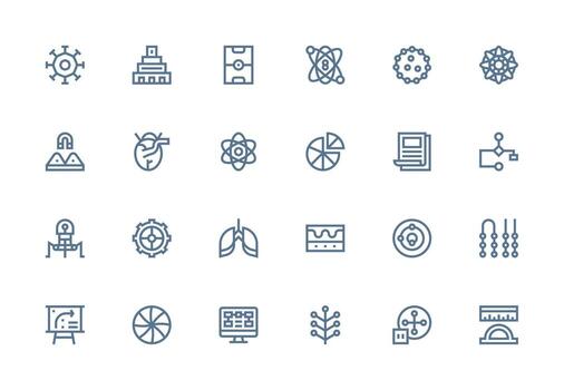 grueso línea línea íconos desde diagrama conjunto con 24 vectores icono colección conjunto