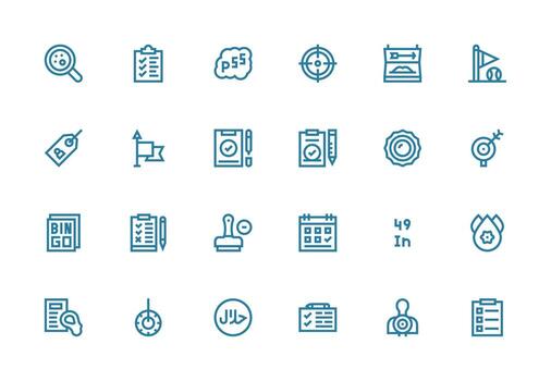 24 Mark Icons in Thick Line Line Aesthetic Fully Editable Icon Set for Web vector