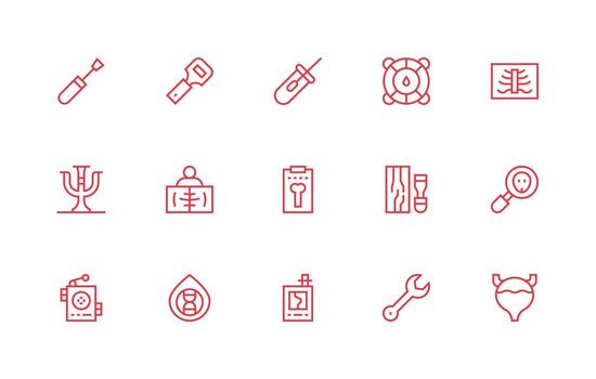 diagnóstico visual paquete conteniendo 15 regular línea íconos completamente editable icono conjunto para web vector
