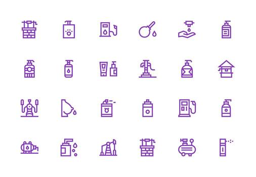 24 Thick Line Line Vectors for Pump Theme Core Icon Collection for Daily Tasks