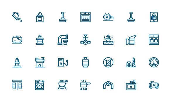 Gas Design Icons featuring 28 in Bold Line Style Neutral Style Icons for Any Project vector