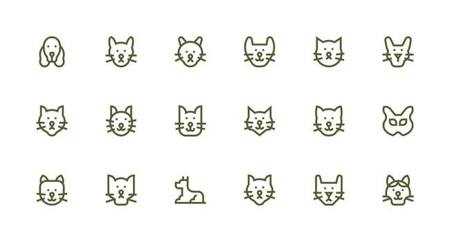 Strong Stroke Line Icons from Furry Set with 18 Vectors Essential Icon Set for Teams