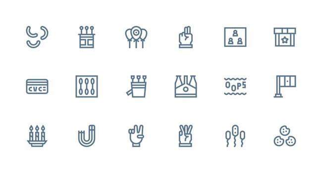 Three Design Icons featuring 18 in Strong Stroke Line Style Neatly Designed Icons for Web Platforms vector